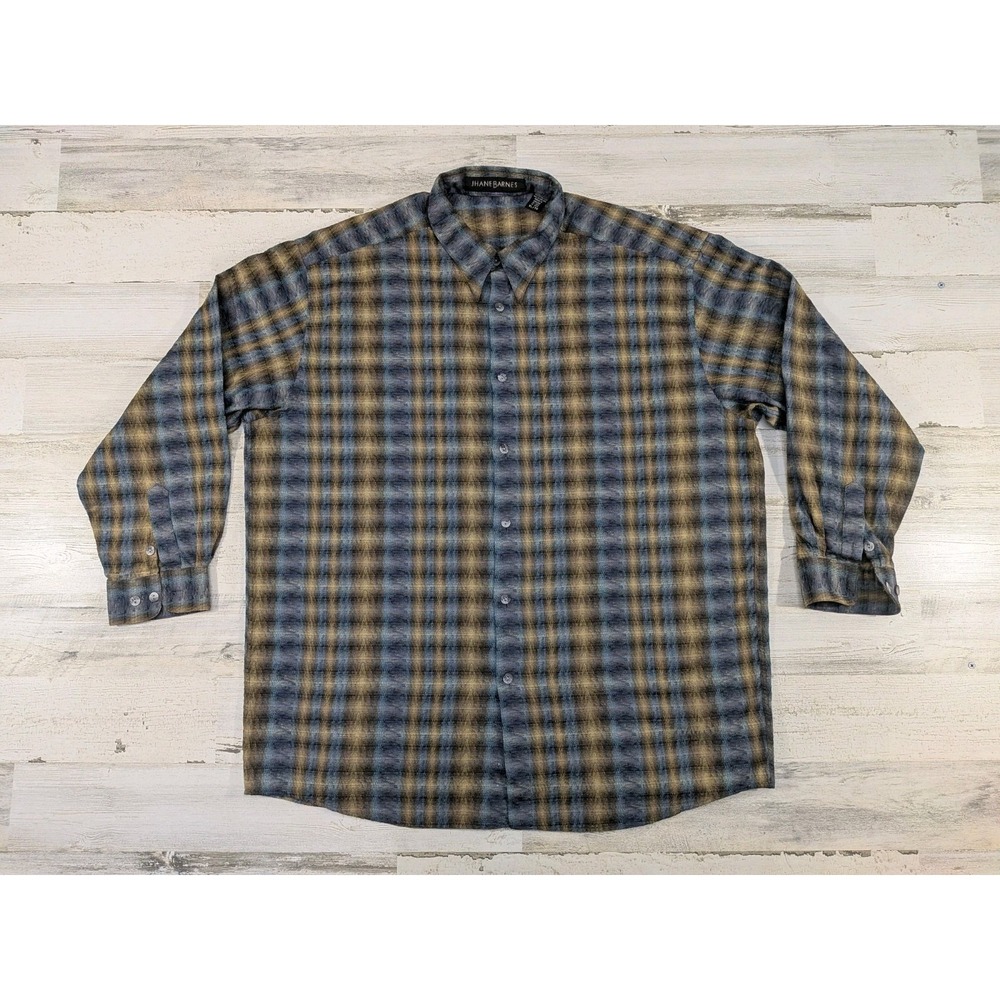 Vintage Jhane Barnes Mens XL Geometric Pattern Button Down Shirt Multicolor